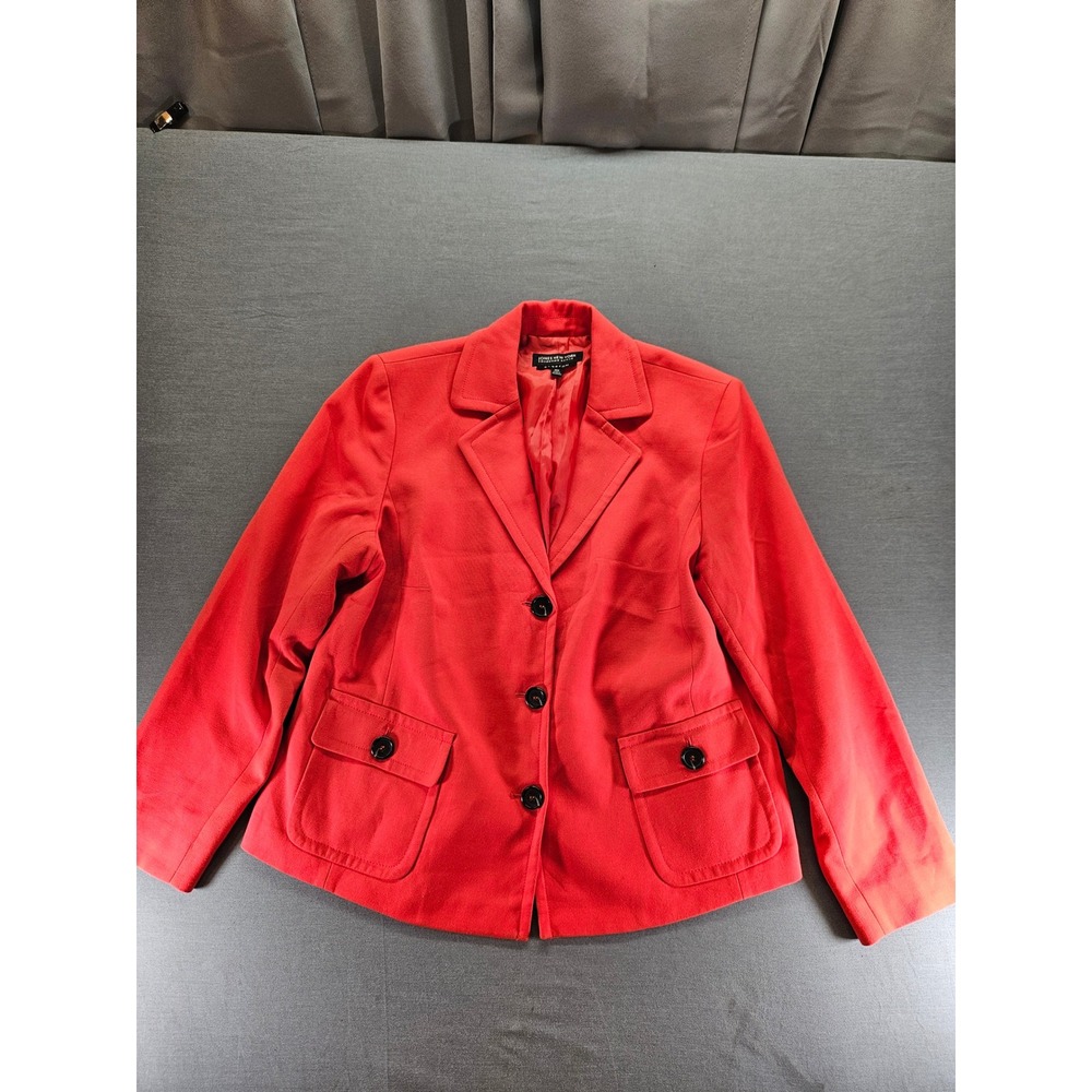Jones New York Collection Woman Red Stretch Blazer Jacket Size 16W 3-Button